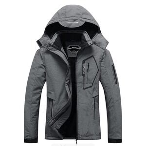 SUOKENI Women's Waterproof Warm Winter Snow Coat Hooded Raincoat Ski Medium